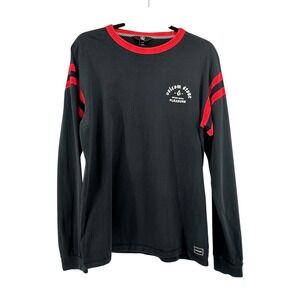 Volcom Stone Long Sleeve Shirt‎ Black Red Striped Sleeve Men M Streetwear Skater
